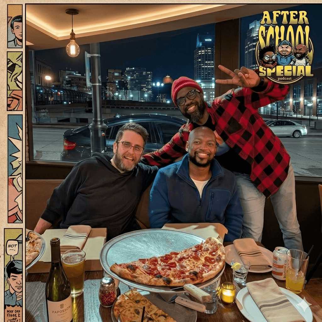 After School Special Podcast hosts — Aaron, Double D, and Staffman